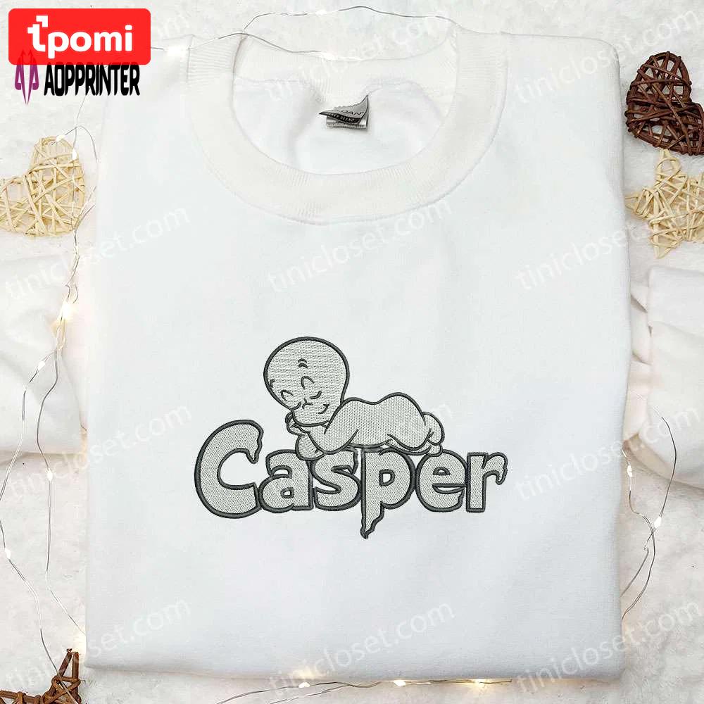 Casper ghost embroidered shirt: spooktacular halloween gift Embroidered Shirt