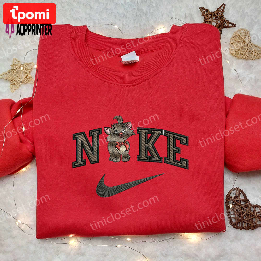 Cat cartoon x nike embroidered shirt – custom cartoon design for nike shirt Embroidered Shirt
