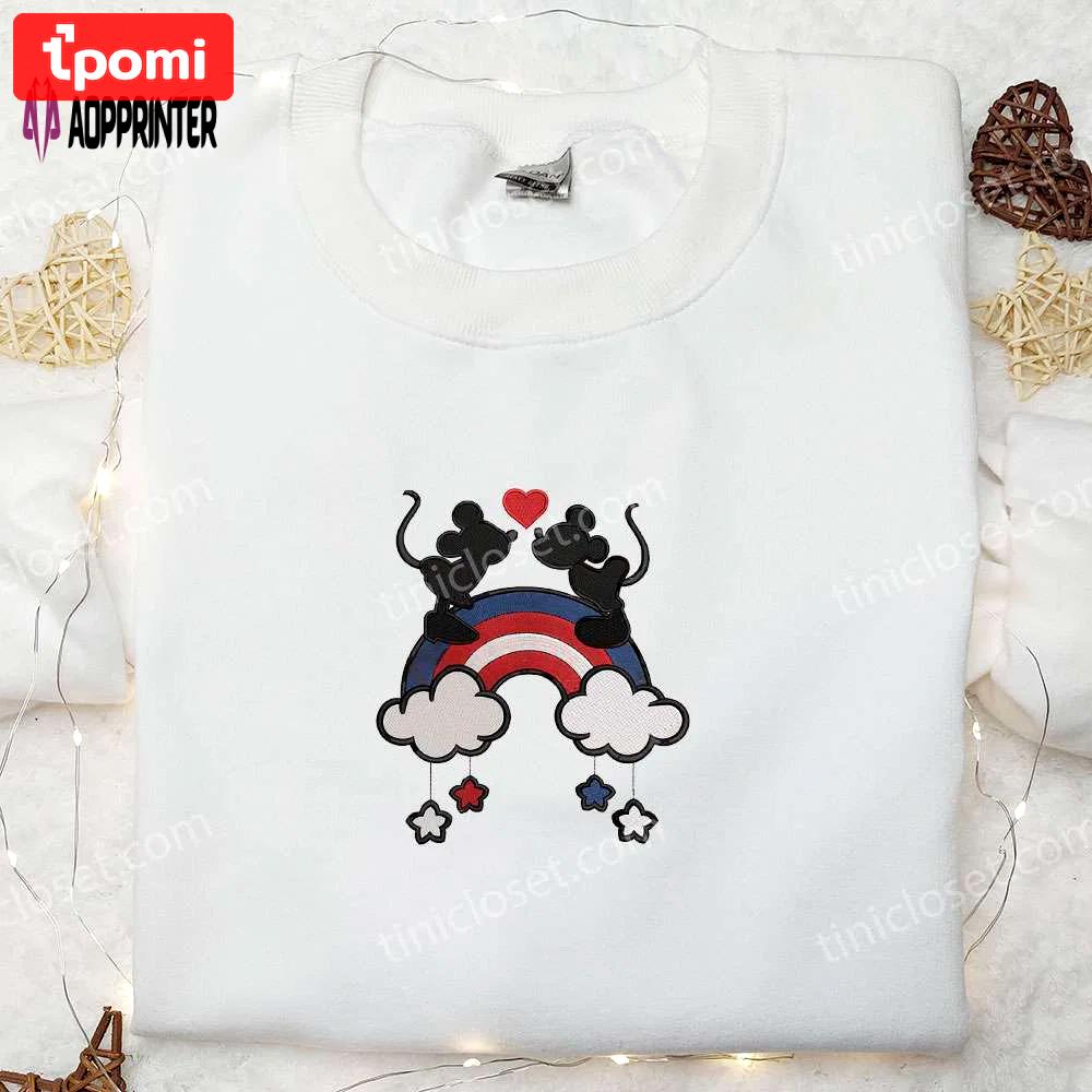 Celebrate 4th of july with disney mouse embroidered shirt – best patriotic gift! Embroidered Shirt