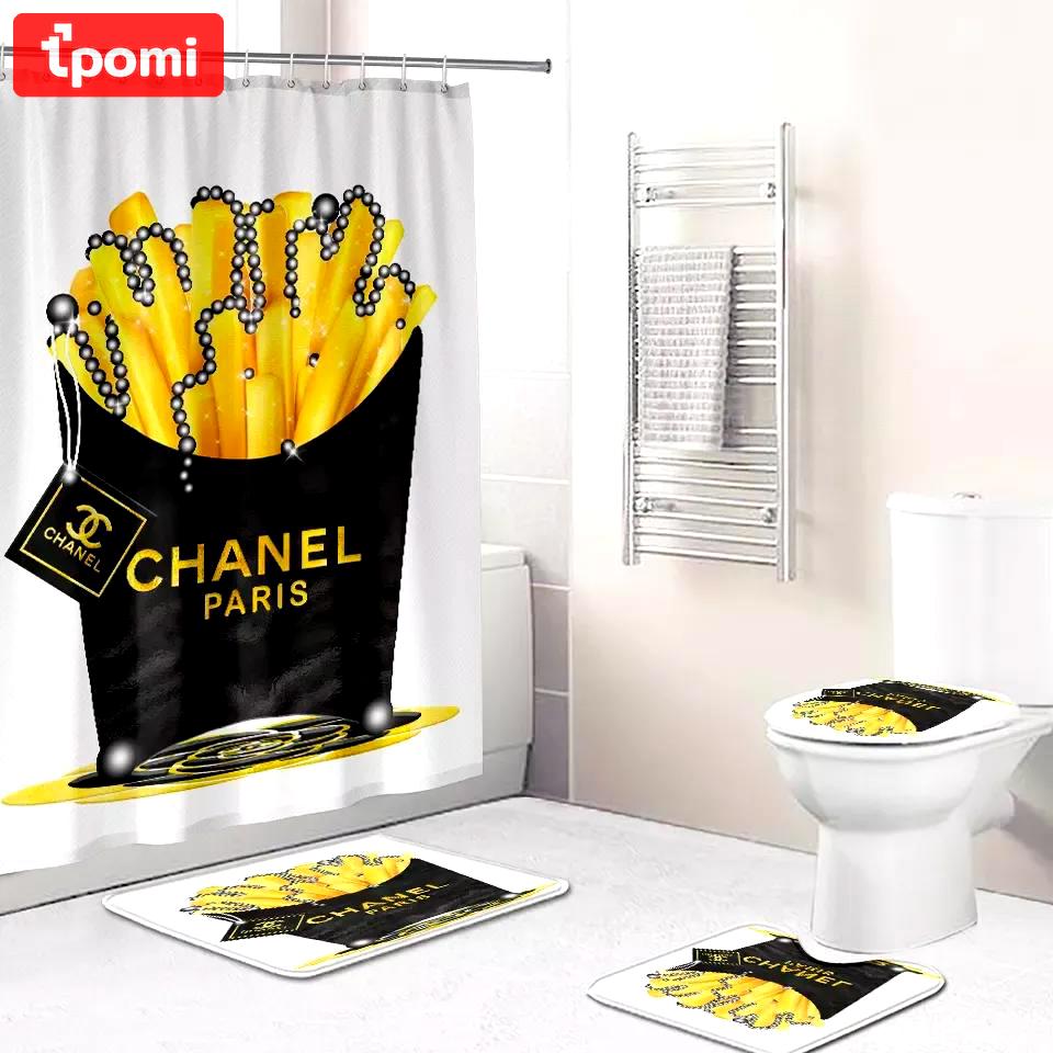 Chanel bathroom sets bath mat luxury fashion brand hypebeast home decor Bathroom Set