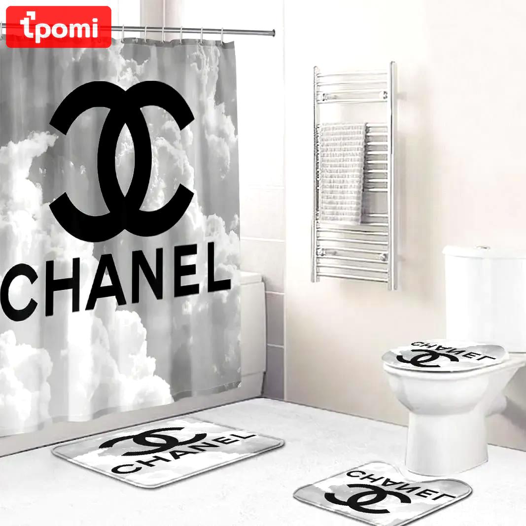 Chanel bathroom sets hypebeast luxury fashion brand bath mat home decor Bathroom Set