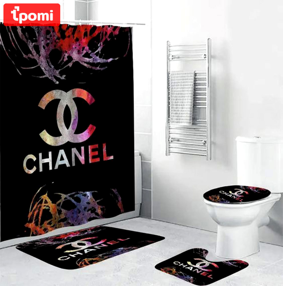Chanel fashion logo luxury brand premium bathroom set home decor Bathroom Set