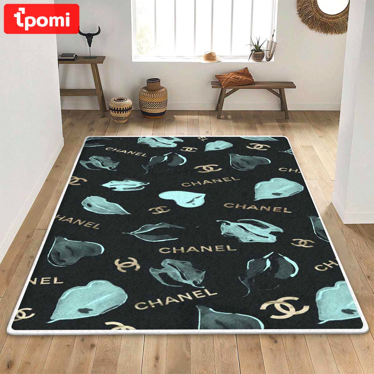 Chanel lips hearts logo type 686. Upgrade Your Living Room with Luxury Home Decor: Area Carpets, Floor Decor, Door Mats, and Hot Gift Items with style a High-End Fashion Brand Rectangle Rug