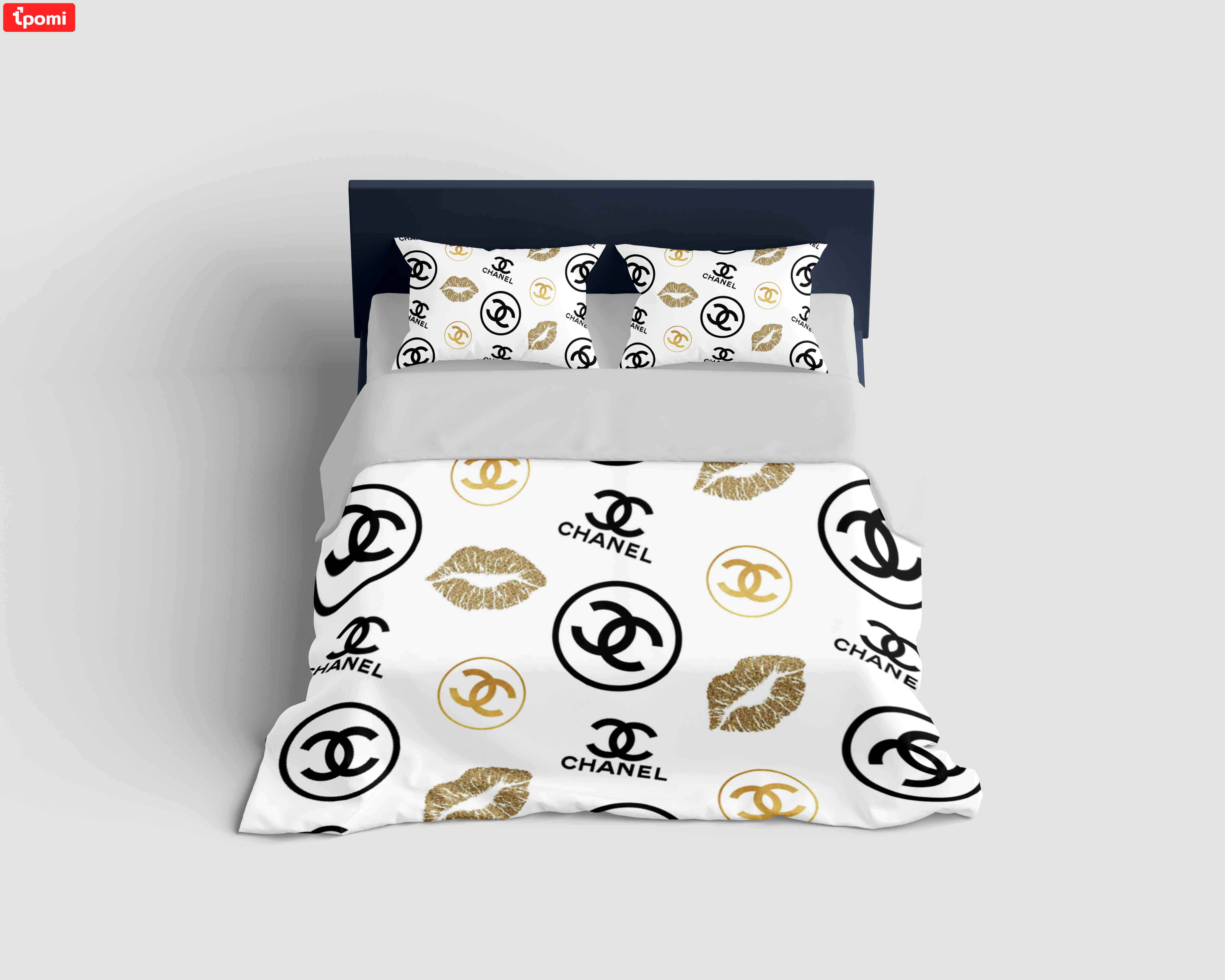 Chanel lips logo type 184 Bedding Sets luxury ideas bed linen home decor duvet covers bedspread hyperbeast Bedroom blankets sheets premium fashion brand bedclothes