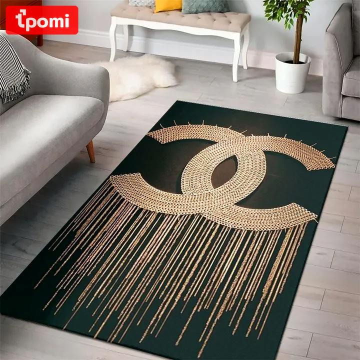 Chanel logo type 15. Upgrade Your Living Room with Luxury Home Decor: Area Carpets, Floor Decor, Door Mats, and Hot Gift Items with style a High-End Fashion Brand Rectangle Rug