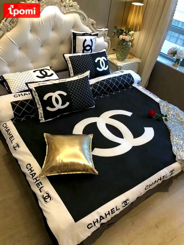 Chanel luxury brand ver 07  s Bedding Sets home decor blankets bedroom idea duvet bed linen bedspread sheets bedclothes covers