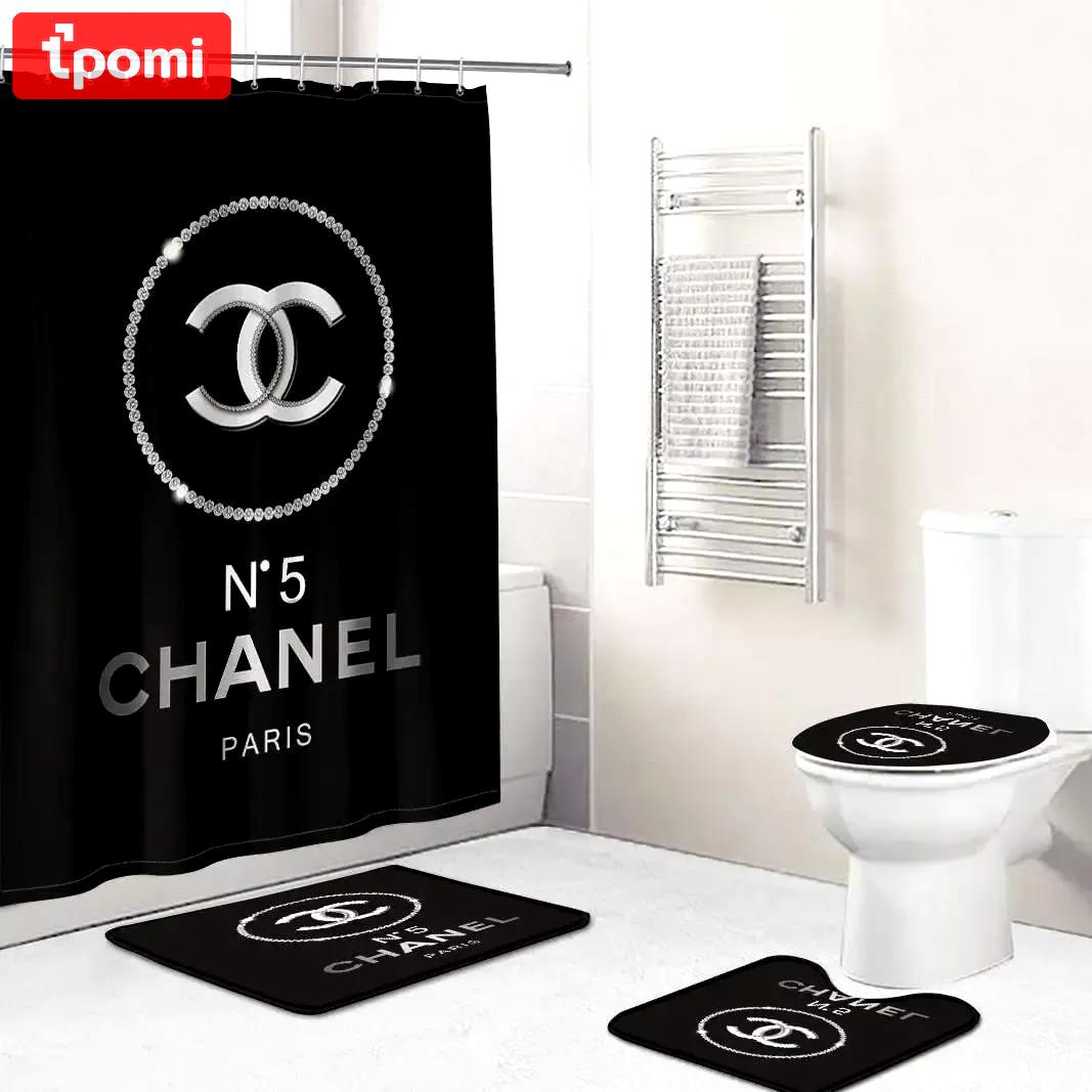 Chanel n5 paris fashion logo limited luxury brand bathroom set home decor Bathroom Set