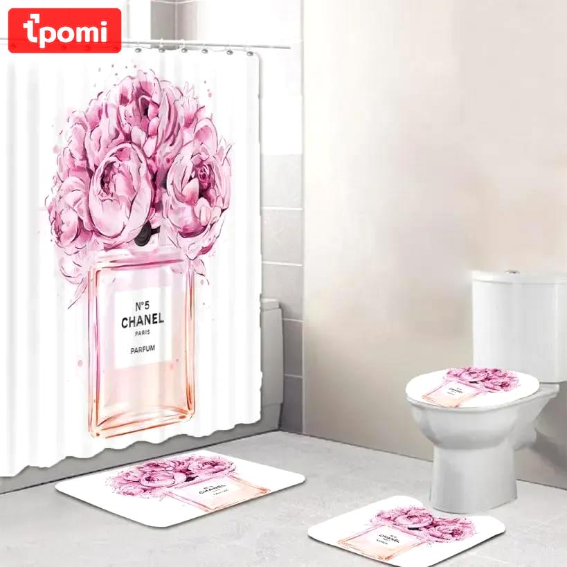 Chanel perfume fashion logo limited luxury brand bathroom set home decor Bathroom Set
