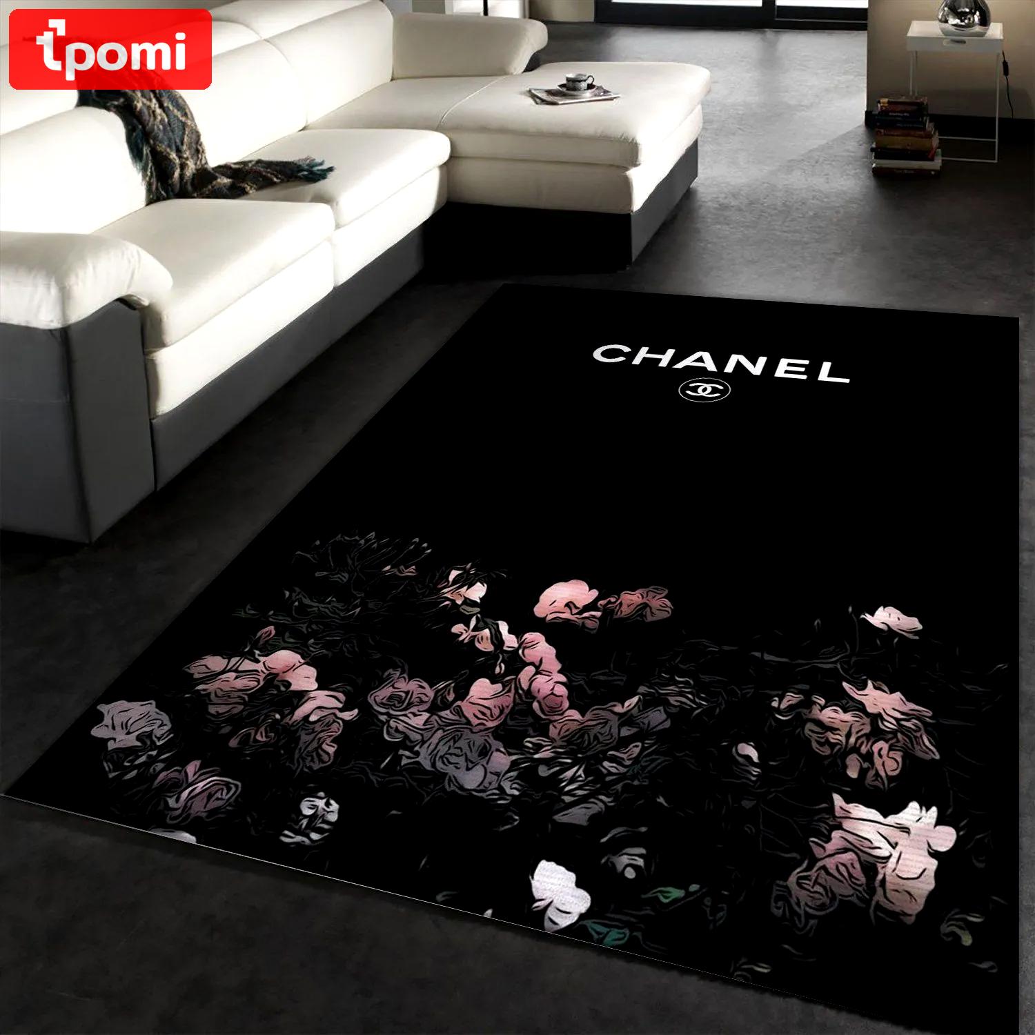 Chanel s logo type 447. Upgrade Your Living Room with Luxury Home Decor: Area Carpets, Floor Decor, Door Mats, and Hot Gift Items with style a High-End Fashion Brand Rectangle Rug