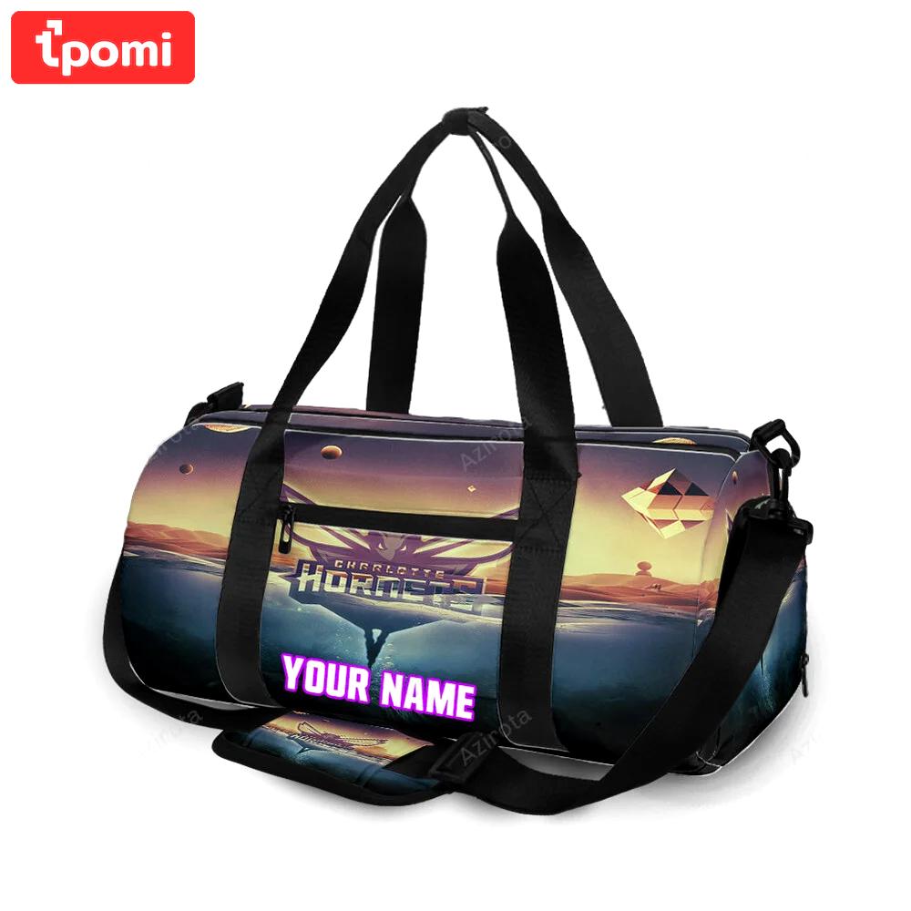 Charlotte hornets abstract personalized name travel bag gym bag 582 Travel Bag