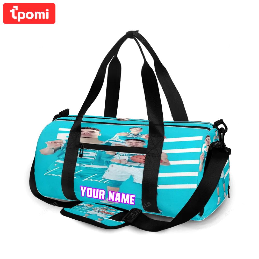 Charlotte hornets lamelo ball4 personalized name travel bag gym bag 29 Travel Bag