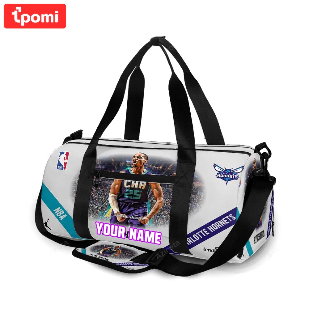 Charlotte hornets pj washington1 personalized name travel bag gym bag 285 Travel Bag