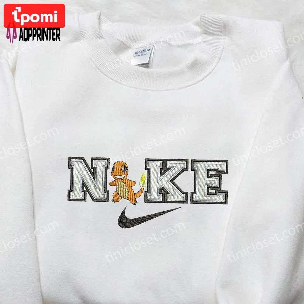 Charmander x nike swoosh embroidered shirt – pokemon & custom nike tee Embroidered Shirt