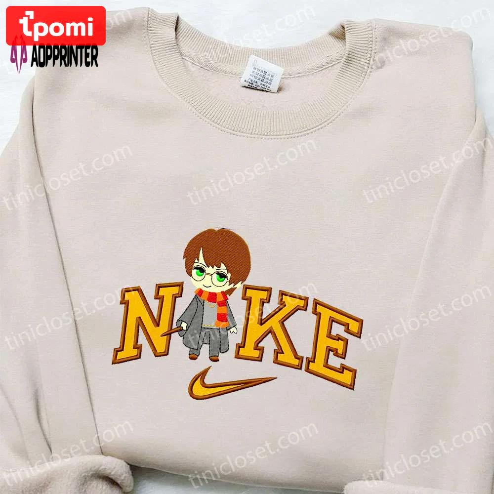 Chibi harry potter x nike movie embroidered tshirt – best nike inspired birthday gift Embroidered Shirt