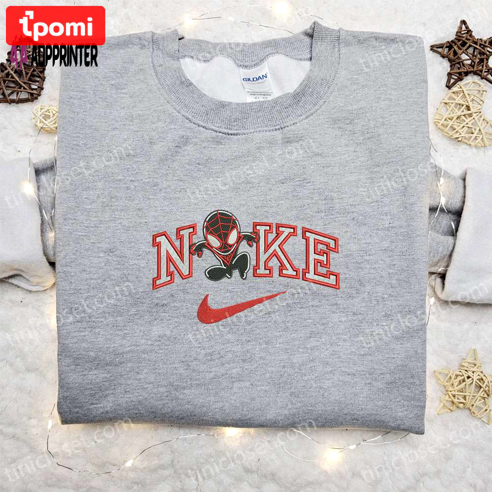 Chibi spider-man venom x swoosh embroidered sweatshirt: marvel cinematic universe shirt perfect family gift Embroidered Shirt