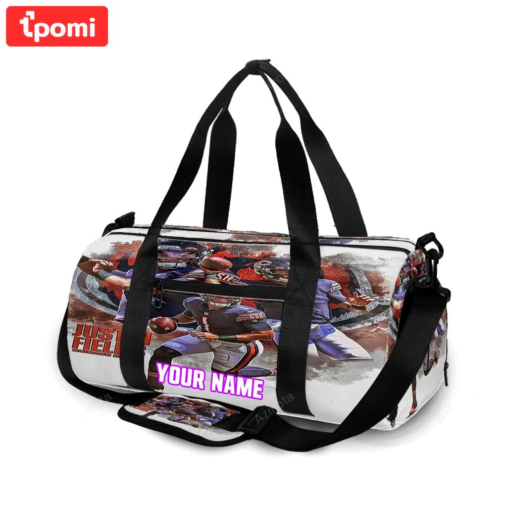 Chicago bears justin fields11 personalized name travel bag gym bag 1284 Travel Bag