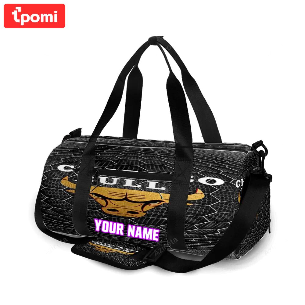 Chicago bulls emblem v1 personalized name travel bag gym bag 5 Travel Bag