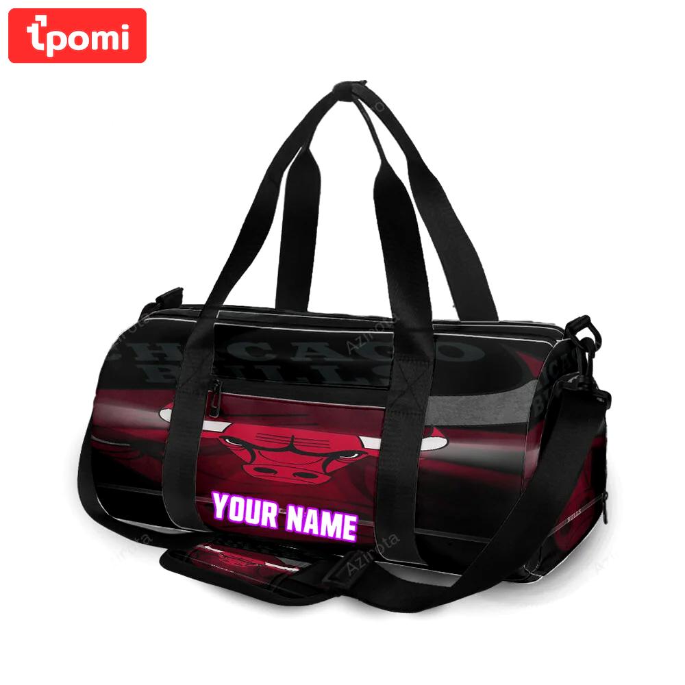 Chicago bulls emblem v38 personalized name travel bag gym bag 1385 Travel Bag