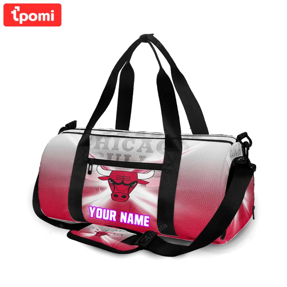 Chicago bulls emblem v5 personalized name travel bag gym bag 117 Travel Bag