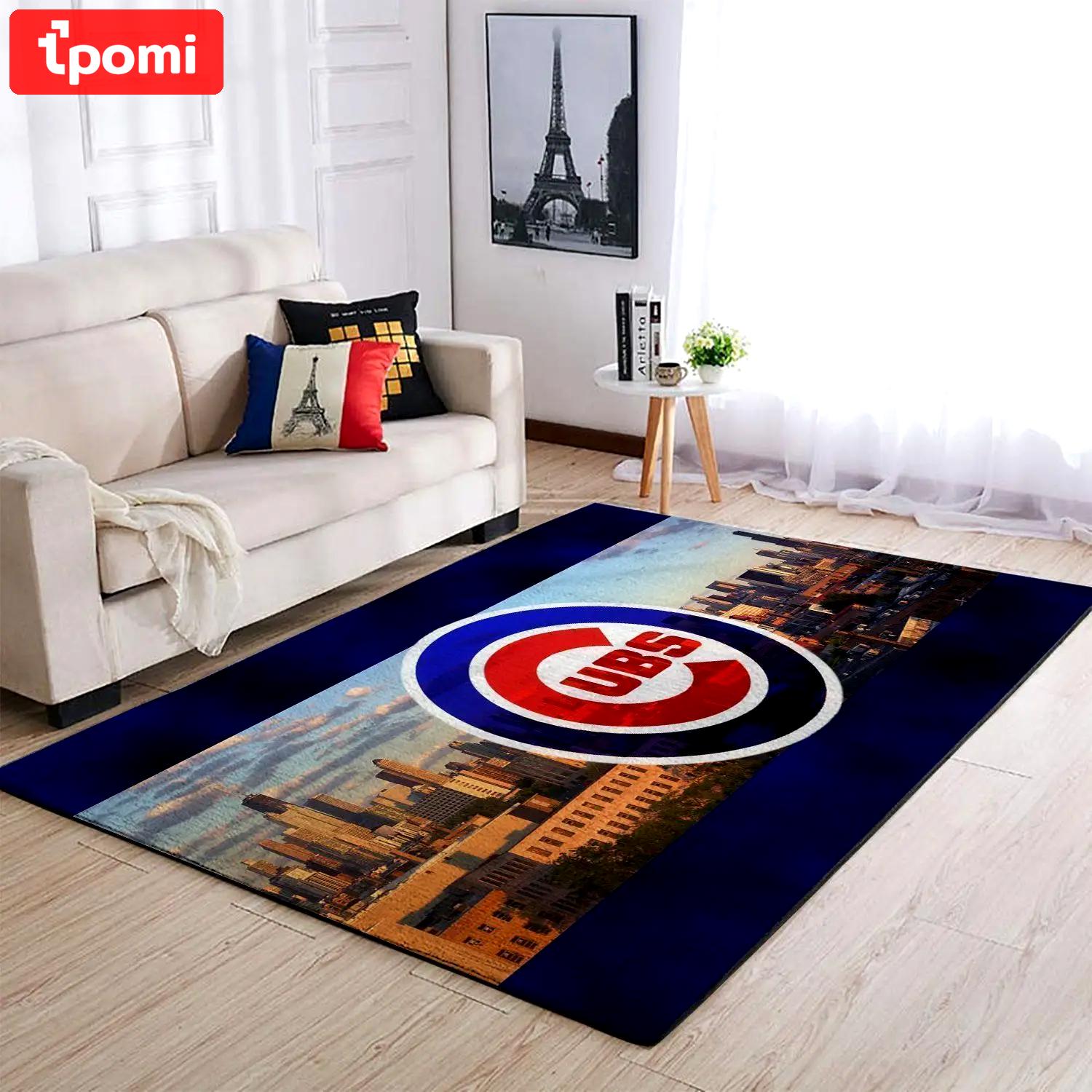 Chicago cubs area rug mlb baseball team logo carpet living room rugs v959 Rectangle Rug