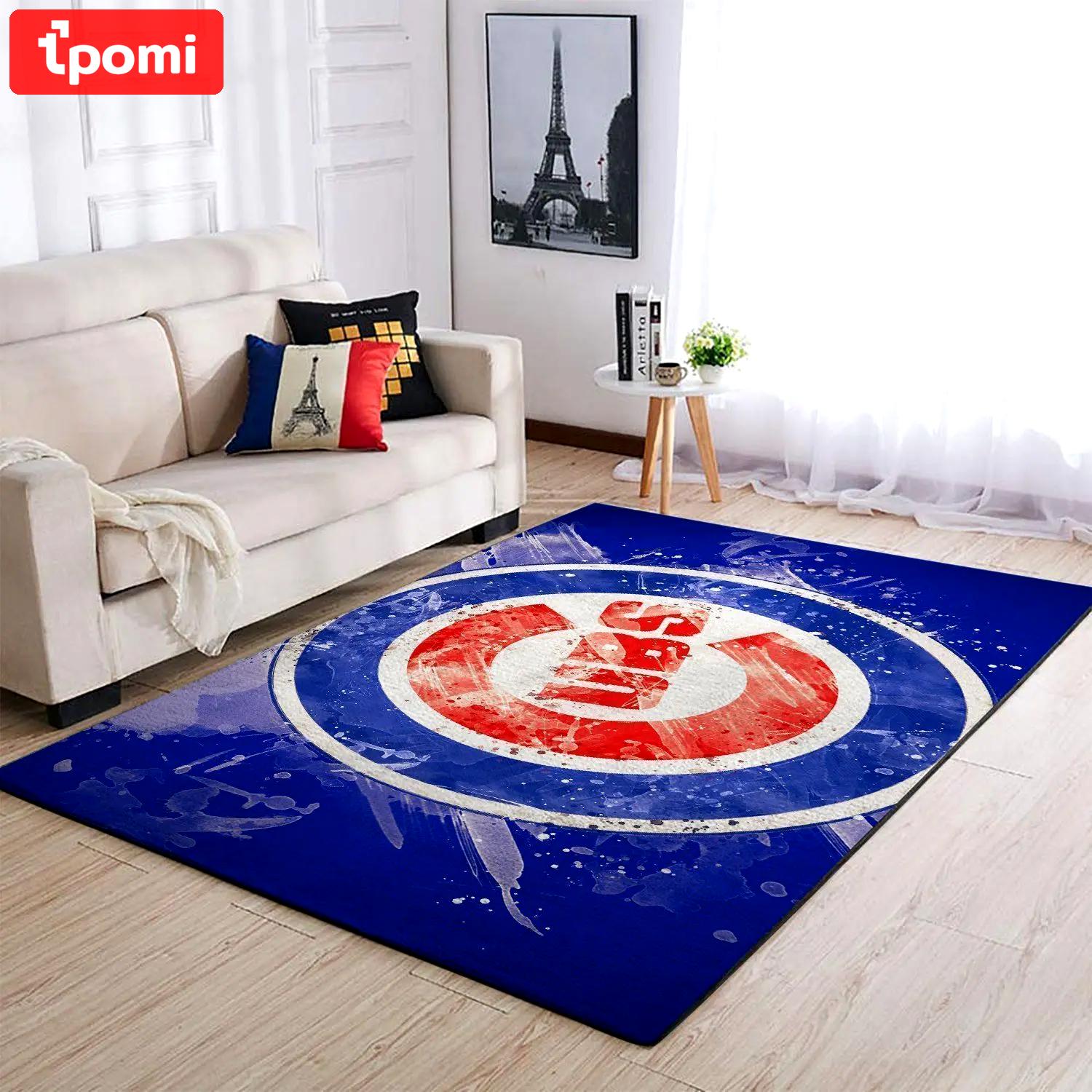 Chicago cubs area rug mlb baseball team logo carpet living room rugs v972 Rectangle Rug