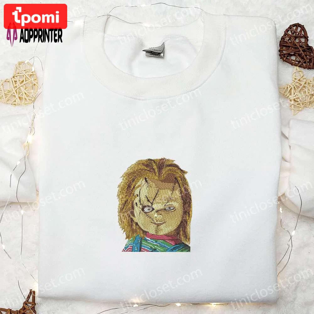 Chucky embroidered shirt: spooktacular halloween gift for family Embroidered Shirt