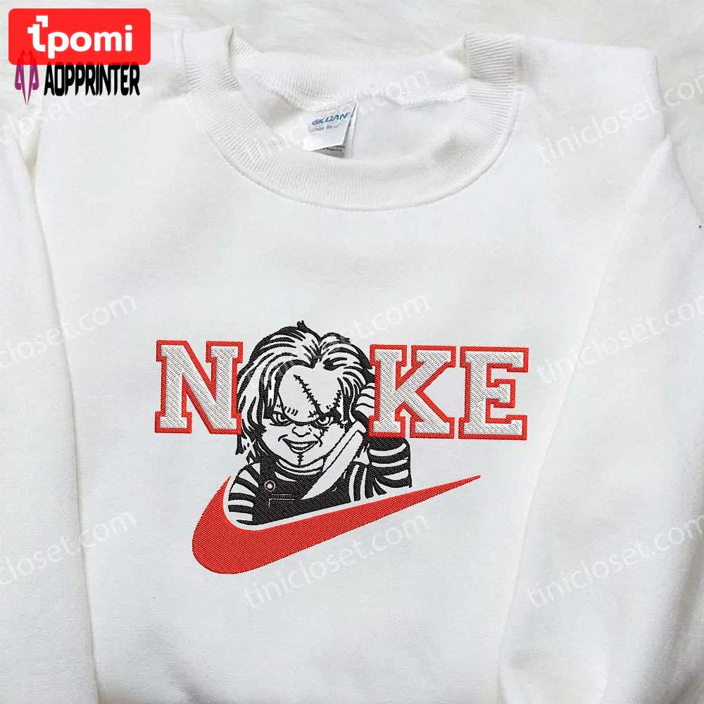 Chucky x nike swoosh embroidered shirt – custom child’s play tee Embroidered Shirt