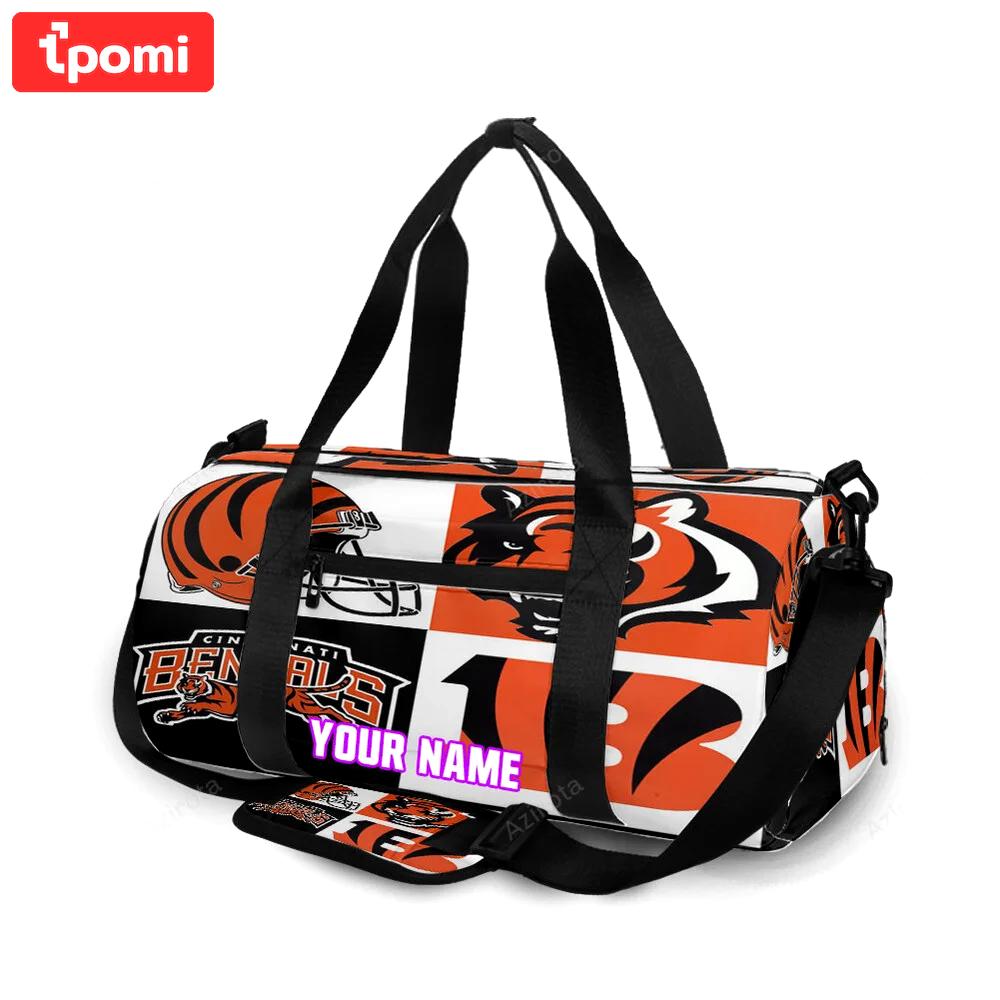 Cincinnati bengals emblem v2 personalized name travel bag gym bag 353 Travel Bag