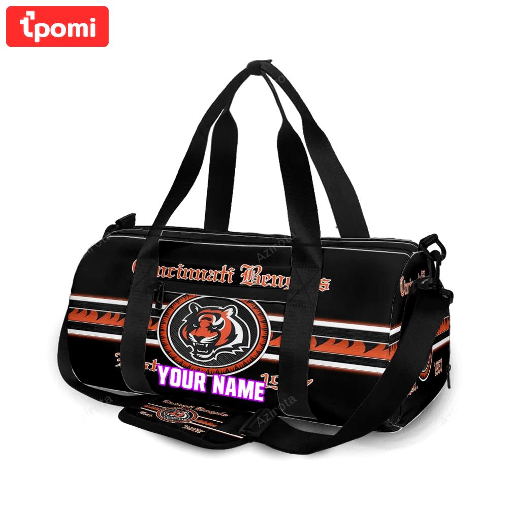 Cincinnati bengals emblem v5 personalized name travel bag gym bag 313 Travel Bag