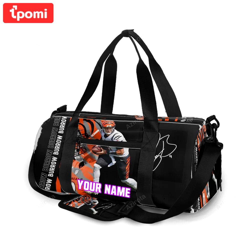 Cincinnati bengals joe burrow 9 v2 personalized name travel bag gym bag 1527 Travel Bag
