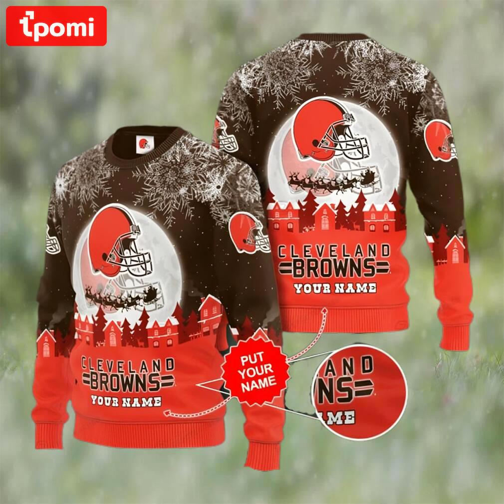 Cleveland browns custom name ugly christmas sweater Christmas Ugly Sweater