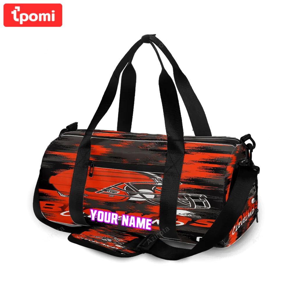 Cleveland browns helmet personalized name travel bag gym bag 1219 Travel Bag