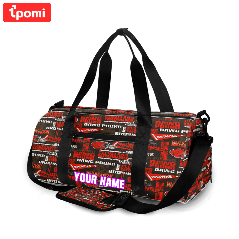 Cleveland browns logo v11 personalized name travel bag gym bag 850 Travel Bag