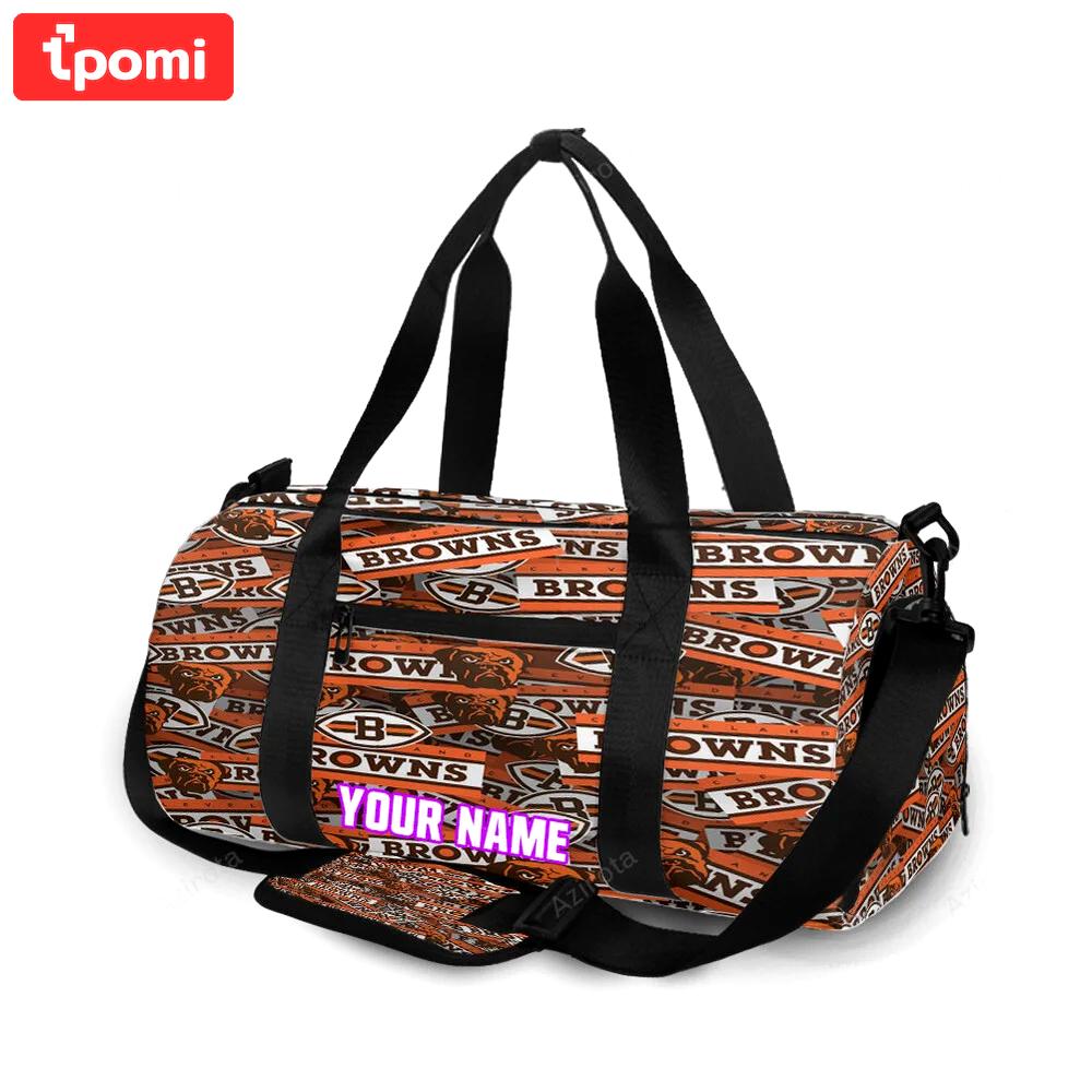 Cleveland browns logo v21 personalized name travel bag gym bag 960 Travel Bag