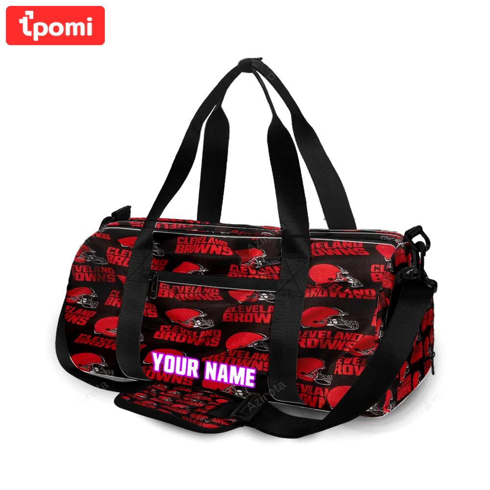 Cleveland browns logo v6 personalized name travel bag gym bag 287 Travel Bag