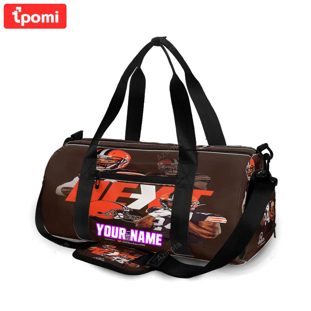 Cleveland browns on to the next personalized name travel bag gym bag 2159 Travel Bag