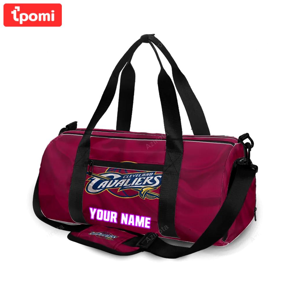 Cleveland cavaliers burgundy silk personalized name travel bag gym bag 914 Travel Bag