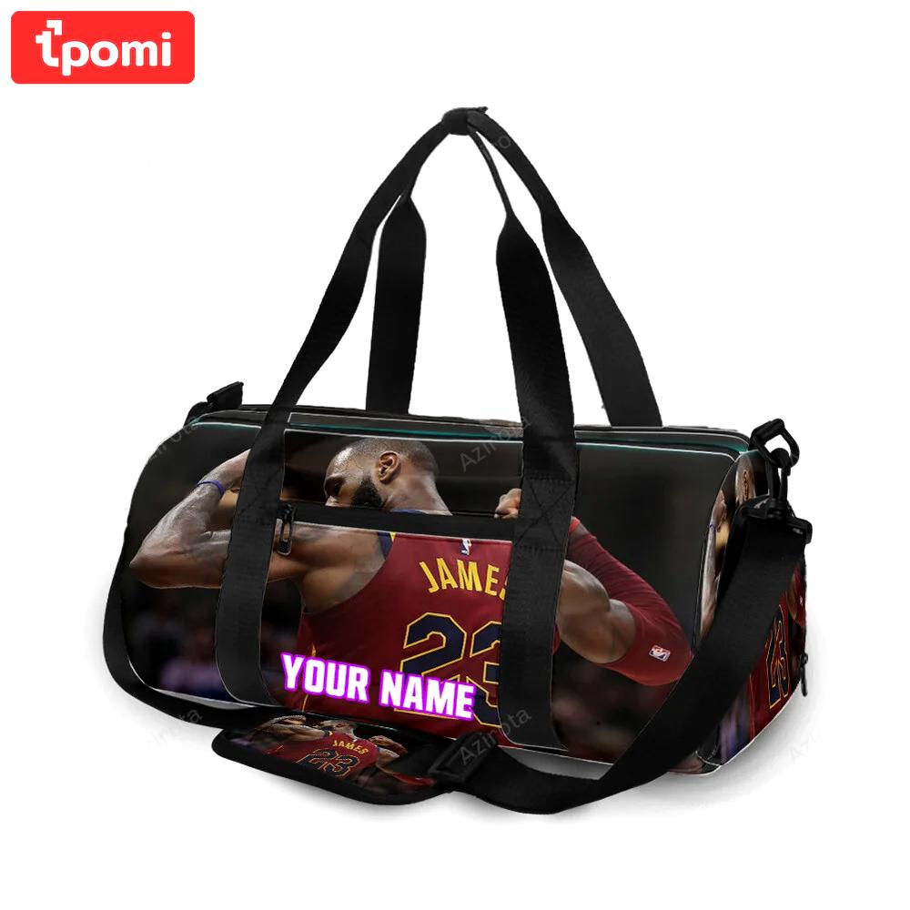 Cleveland cavaliers lebron james v3 23 personalized name travel bag gym bag 501 Travel Bag
