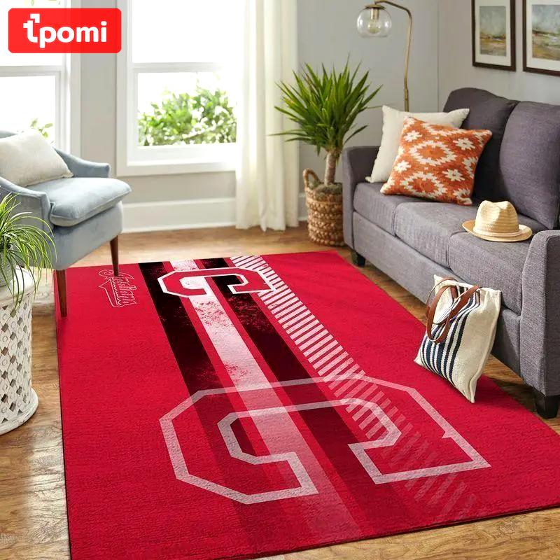 Cleveland indians area rug mlb baseball team logo rug regtangle floor decor v5567 Rectangle Rug