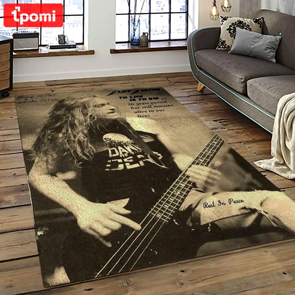 Cliff burton rapper hiphop music retangle carpet area rug home decor best gift for fan and friends cb29 Rectangle Rug