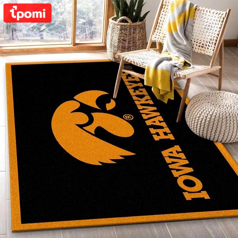 College spirit iowa sport area rug living room and bed room rug rug regtangle carpet floor decor home decor Rectangle Rug