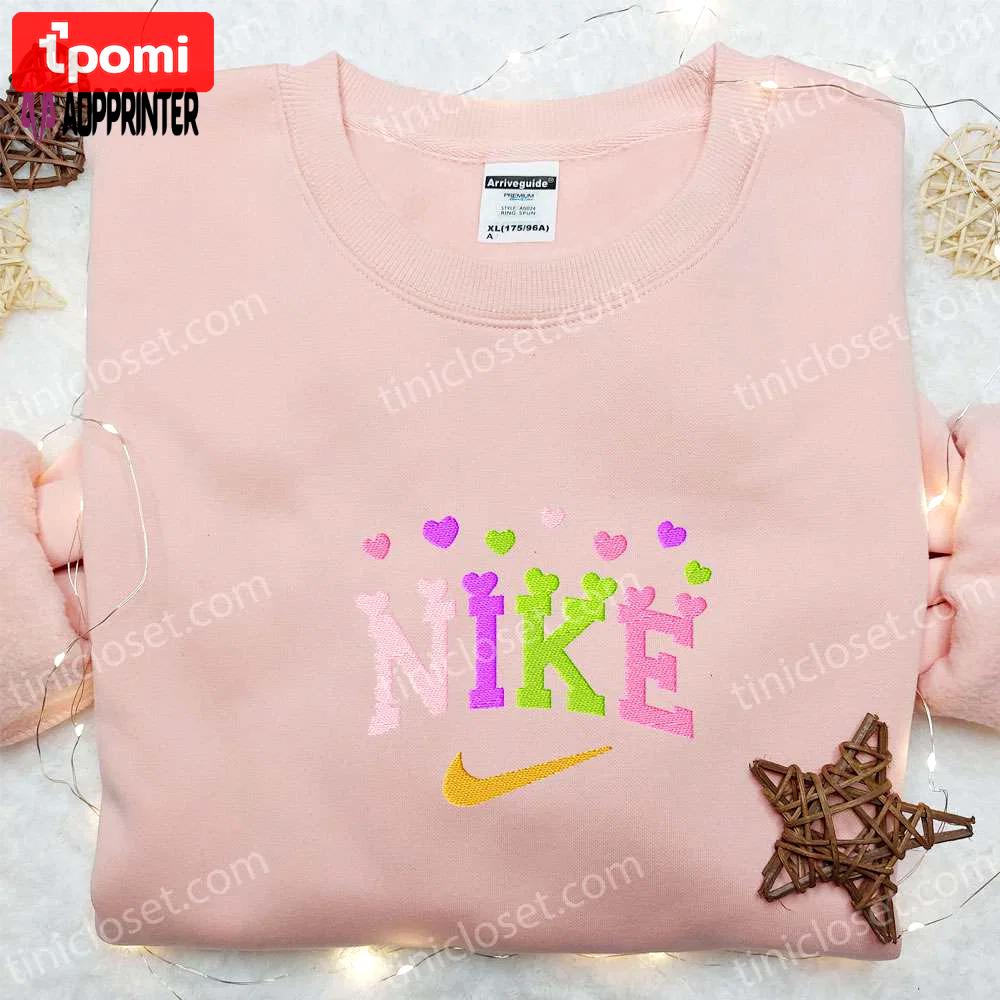 Colorful hearts x nike embroidered tshirt – best valentine’s day gift ideas Embroidered Shirt