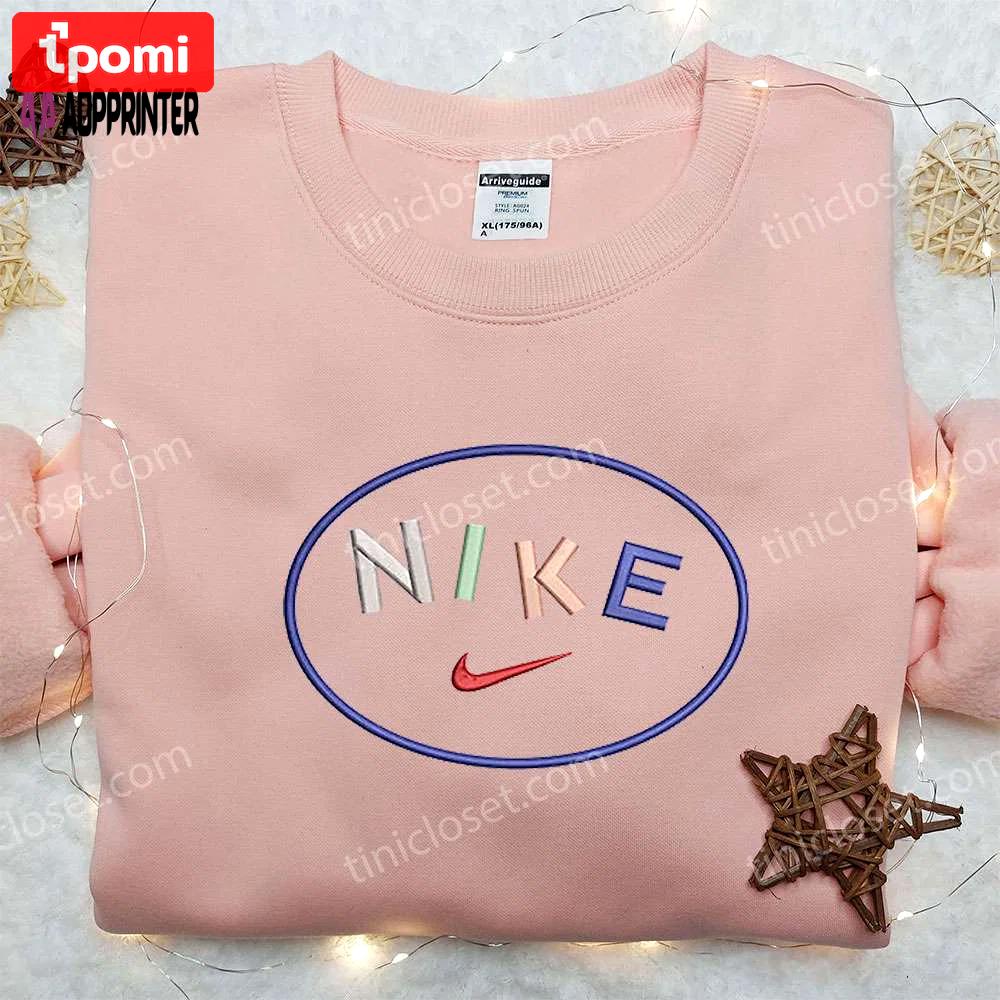Colorful nike embroidered sweatshirt & shirt: perfect family gift Embroidered Shirt