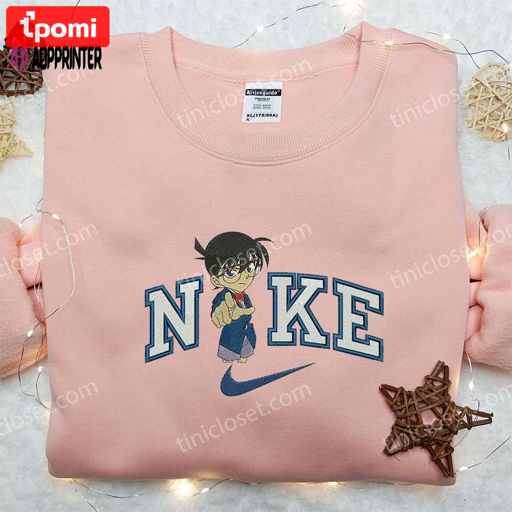 Conan x nike embroidered shirt: detective-inspired custom design Embroidered Shirt