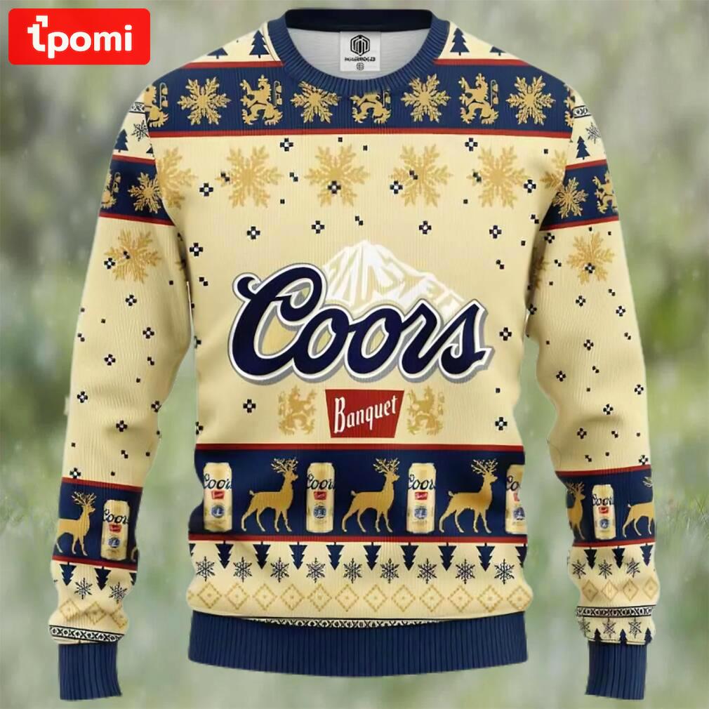 Coors banquet beer ugly christmas sweater, faux wool sweater, international beer day, gifts for beer lovers, best christmas gifts for 2022 ? prinvity Christmas Ugly Sweater