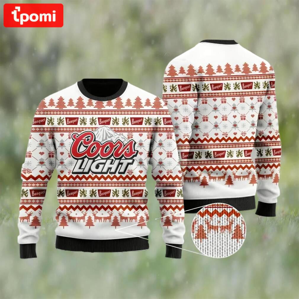 Coors light beer christmas ugly sweater, faux wool sweater, gifts for beer lovers, international beer day, best christmas gifts for 2022 ? prinvity Christmas Ugly Sweater