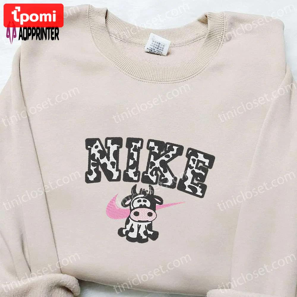 Cow x nike embroidered hoodie & shirt: best nike inspired birthday gift ideas Embroidered Shirt