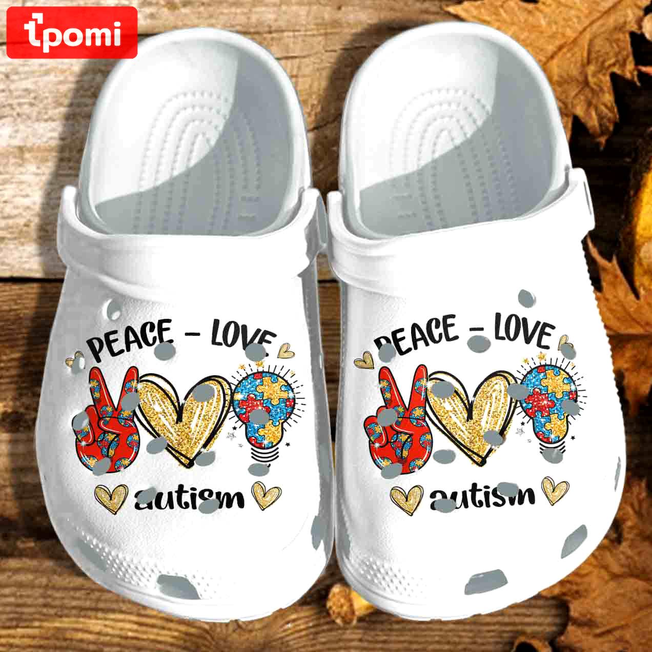 Crocs outfit - autism awareness crocs peace love autism crocband clog shoes for men women - 81 Crocs Outfit