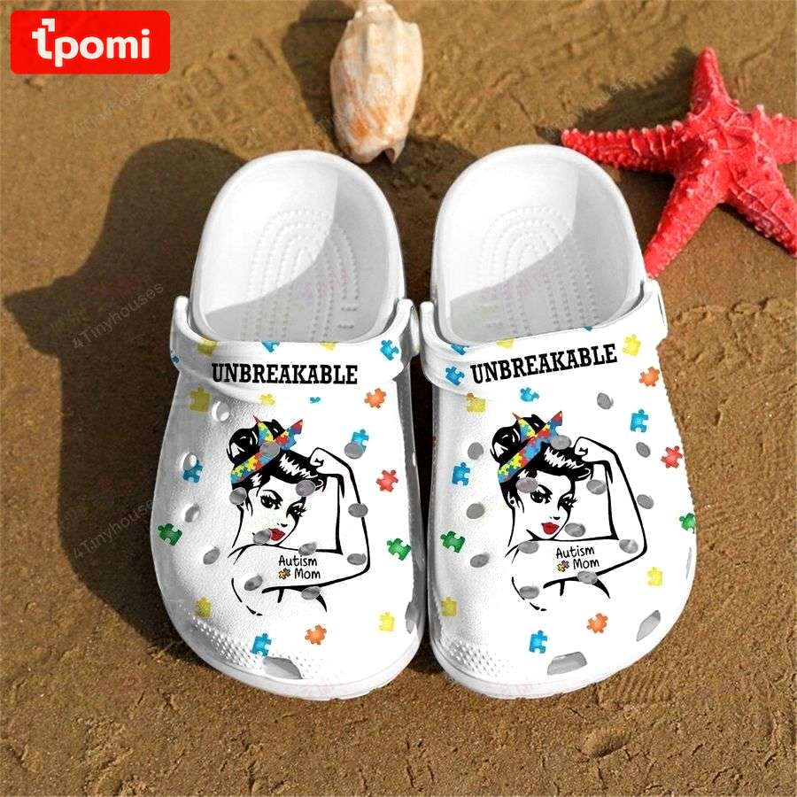 Crocs outfit - autism awareness day autism mom strong messy bun puzzle pieces mother’s day crocs crocband clog shoes - 97 Crocs Outfit