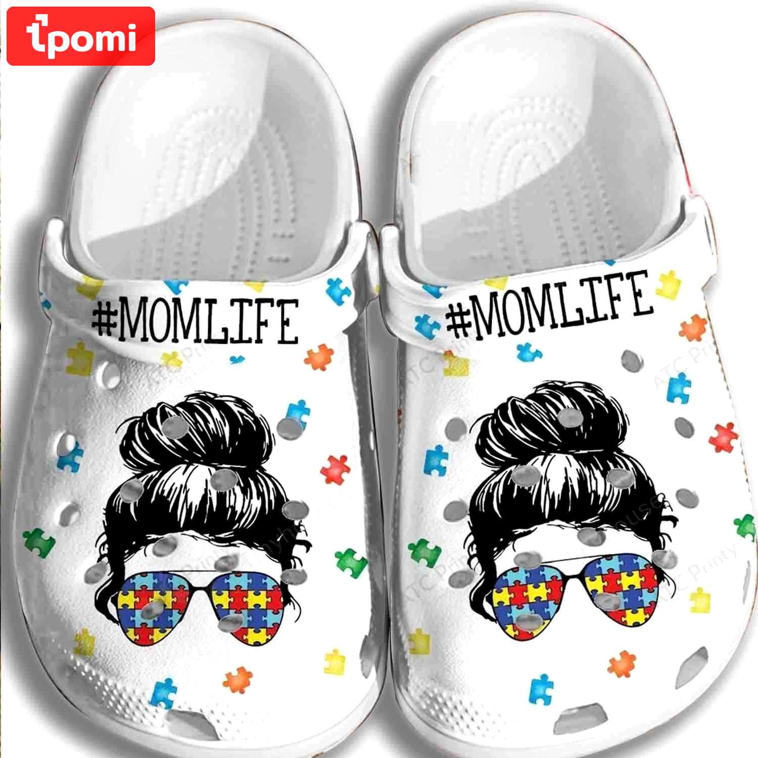 Crocs outfit - autism awareness day mom life puzzle pieces mother’s day crocs crocband clog shoes - 127 Crocs Outfit